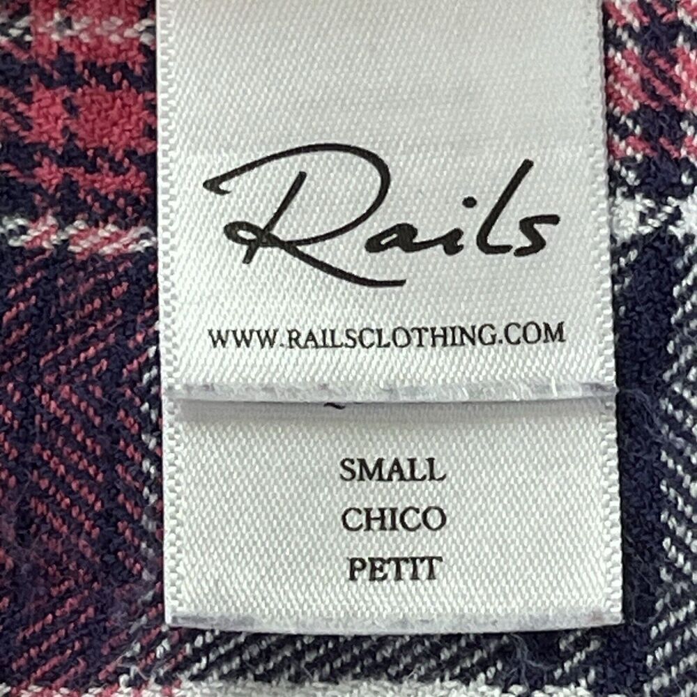 Rails Women’s Size S Hunter Flannel Shirt 100% Cotton Soft Rogue Navy Plaid - Picture 7 of 10
